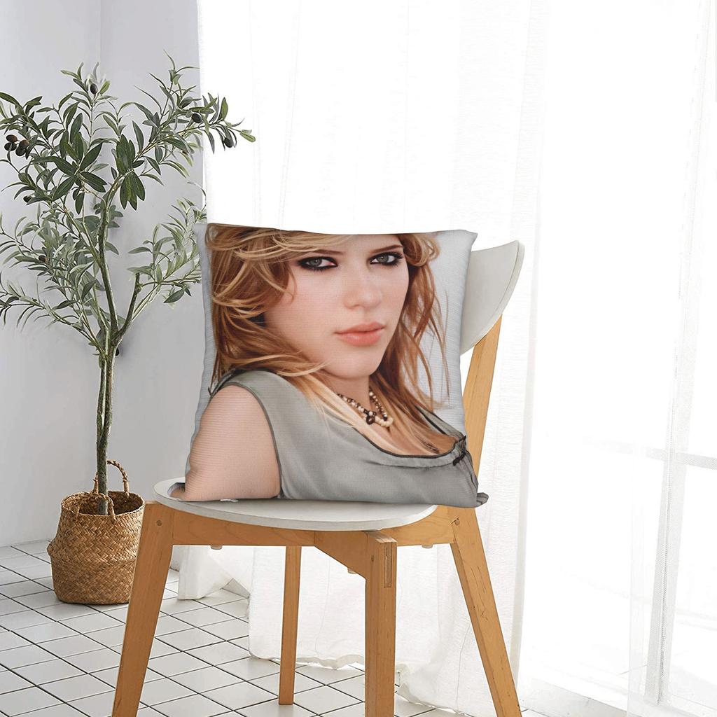 Pillow Case Scarletts Johanssons Square American Actor Pillow Cover For Sofa Bedroom Home Decor Vintage Pillowcases