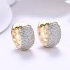 925 Sterling Silver 18K Gold Round Hollow Zircon Earrings for Women Charm Jewelry