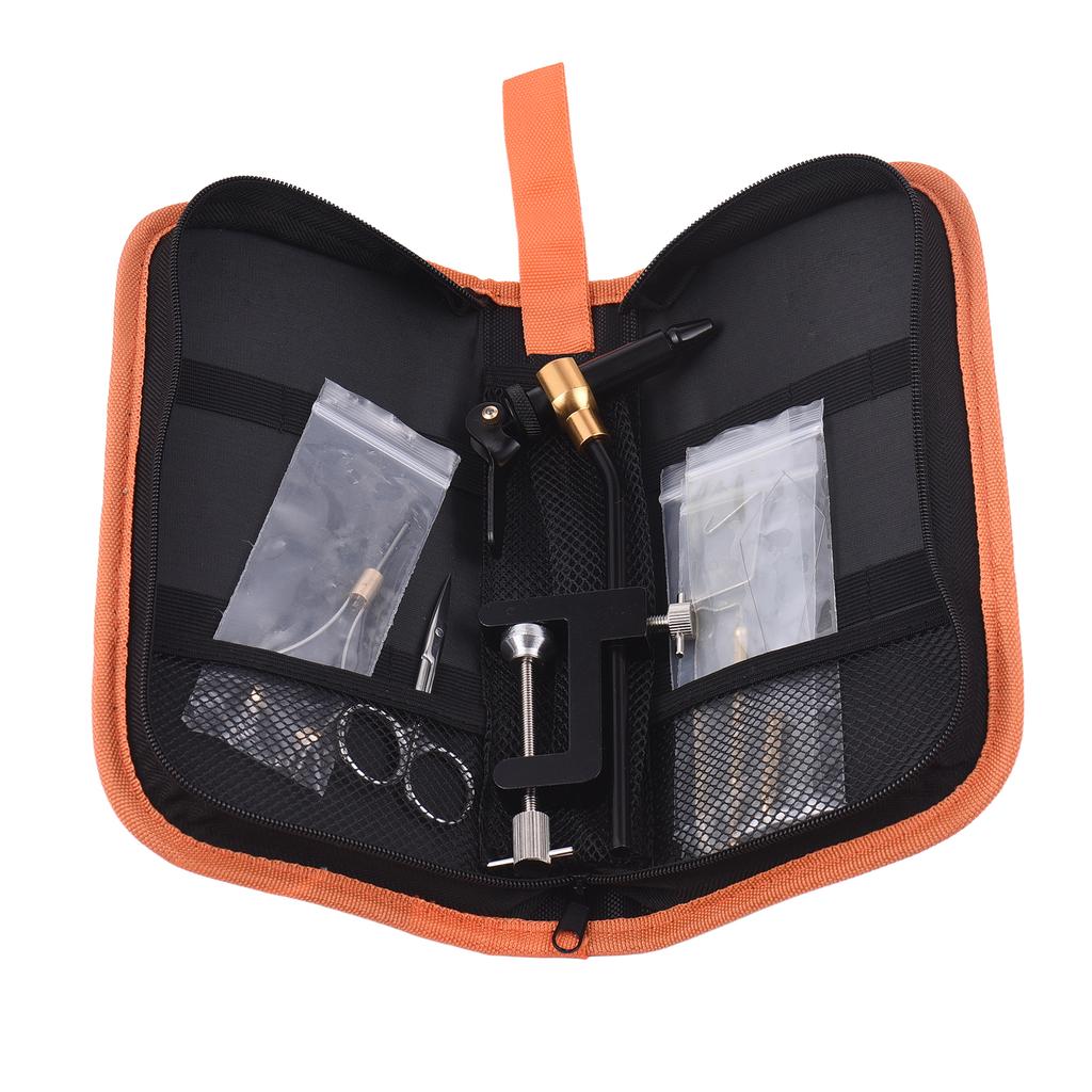 6pcs Fly Tying Kit Fly Tying Vise Whip Finisher Fly Tying Threader Fly Tying Bobbin Fly Tying Bodkin and Scissors 6pcs Fly Tying Kit