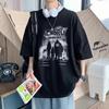 Short-Sleeved T-Shirt Men'S Trendy Half-Sleeved Men'S Top Loose Trendy Couple Five-Quarter-Sleeved Clothes