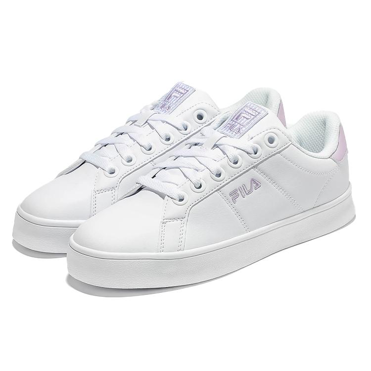 FILA Court Deluxe Low top Skateboard Shoes Unisex White Purple Korean Style 1TM00651D_151