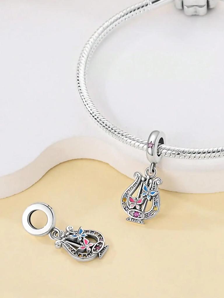 Charm Copper Colors Music Cat Earphones Harp Bead For Original Bracelet Diy Beads Charms Jewellery Making Gift For Women Styfne