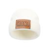 Parent-Child Beanie Hat Winter Warm Knitted Hat Mama or Mini Knit Hat Cuffed Cap with PU Leather Patch for Mother Kids White Kids 30 To 45cm
