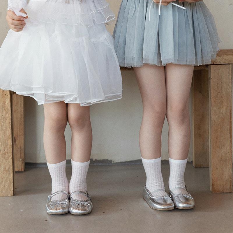 Children Summer Ultra-thin Ice Cream Colored Mesh Socks for Girls Solid Breathable Mid Tube Socks  New