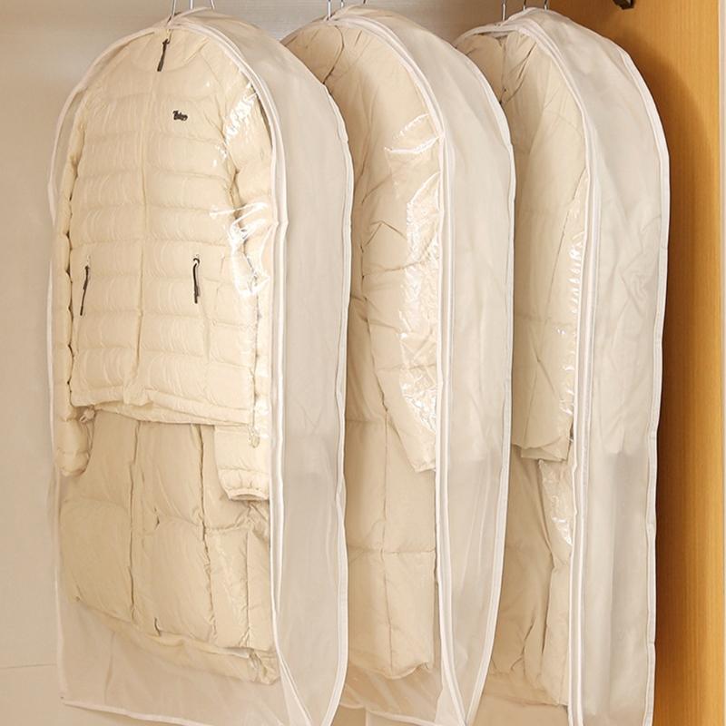 Space Saving PEVA Dust Cover With Viewing Panel  Clothing Protector For Wardrobe Suitcase Hanging Garment Bag f