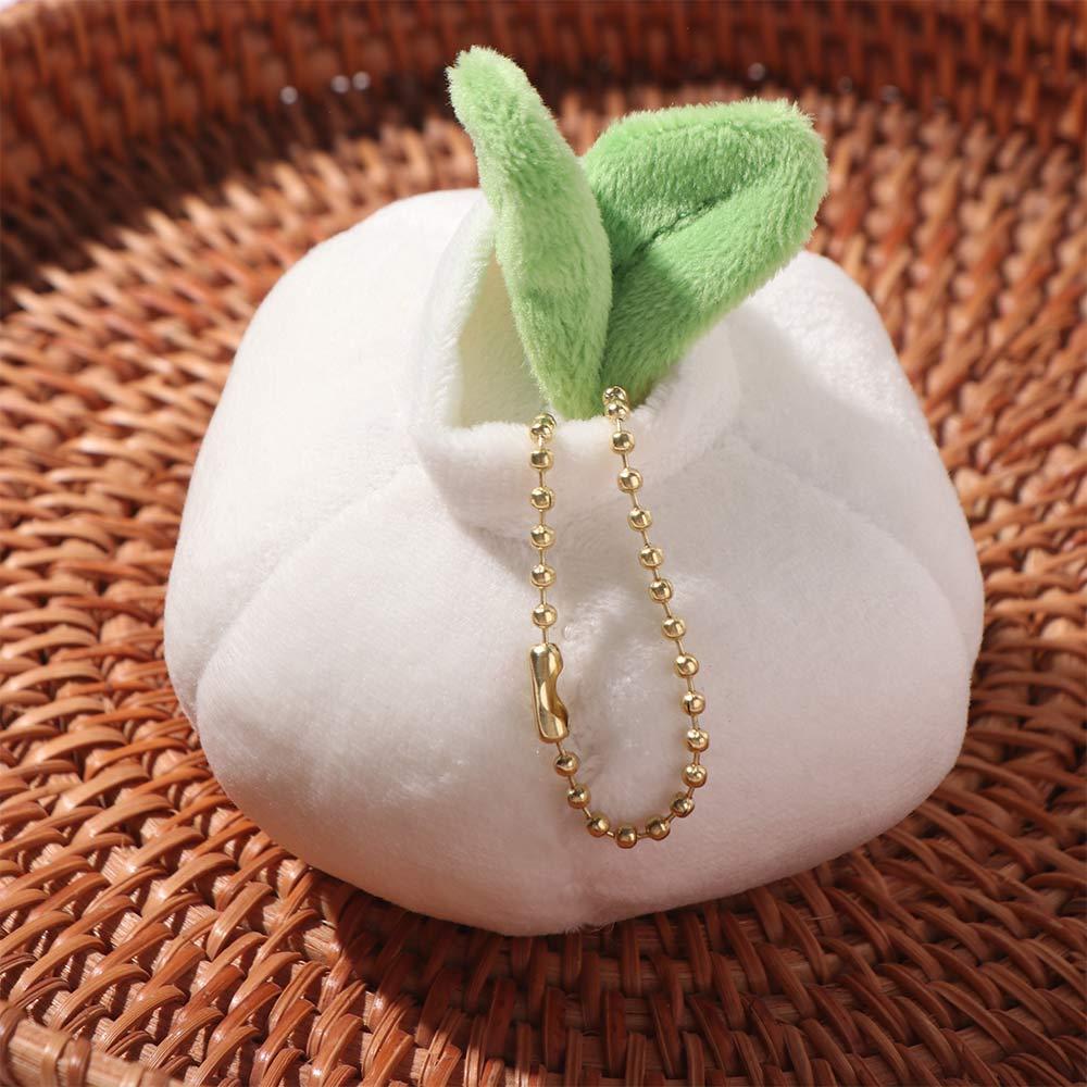 Cute Funny Vegetable Keychain Plant Key Ring Garlic Pendant Garlic Plush Doll Backpack Pendant