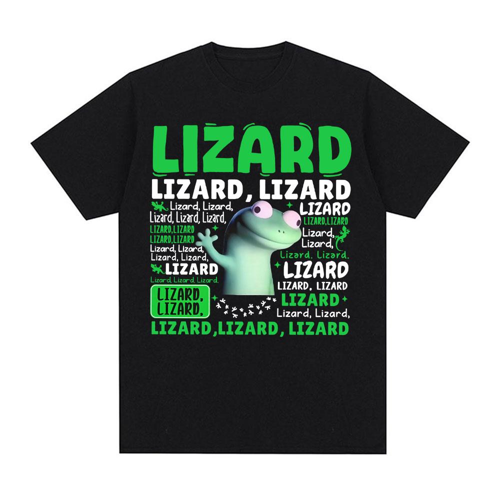 2025-26 Summer Hot Lizard, Meme, Unisex Fashion Fun Graphic T-shirt, Oversized Gothic T-shirt Men's Summer Street Cotton T-shirt