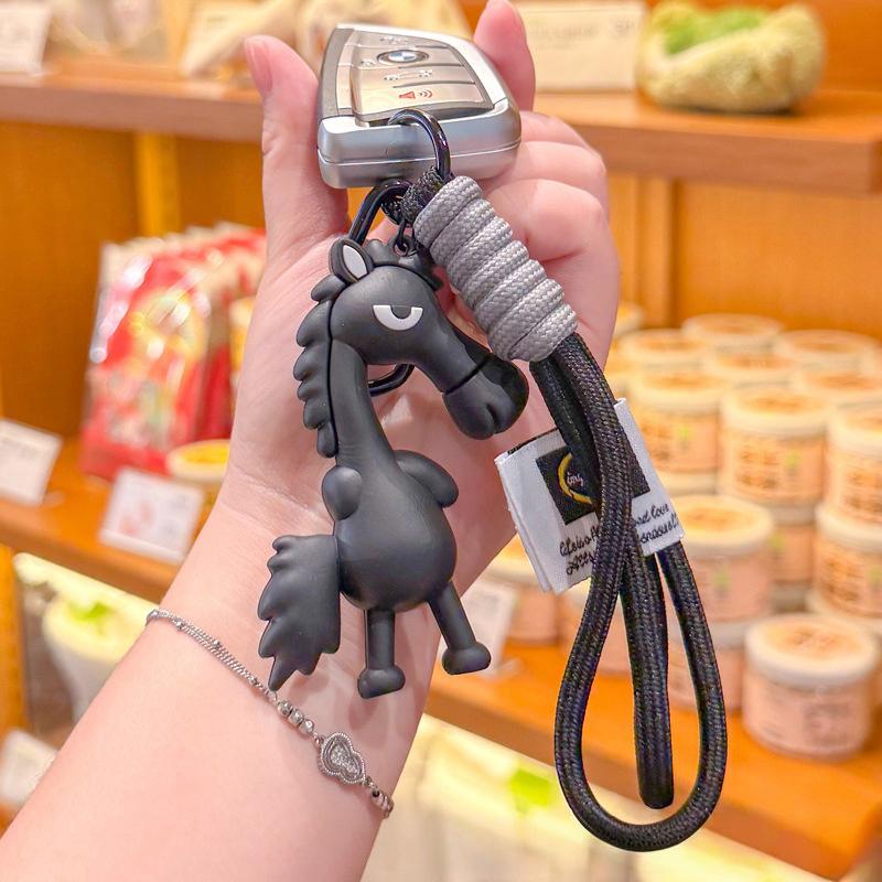 Cute Horse Silicone Keychain Stylish Lanyard Design Portable Key Ring Fun Cartoon Animal Bag Pendant Accessory 2026 Holiday Gift