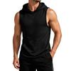 Men's Sleeveless Hoodie Lightweight Quick Dry Sports Vest with Front Pocket for Outdoor Running Gym Training