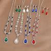 Temperament Inlaid Rhinestone Full Diamond Water Drop Necklace Earrings, Two Pieces of 2026 New Models