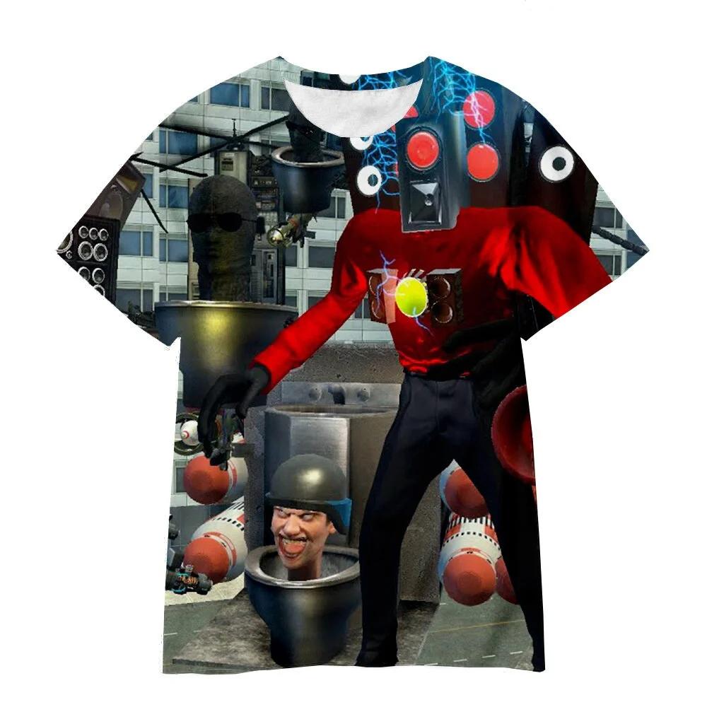 Skibidi Toaletní tričko s grafikou pro muže Oblečení 3D tisk Kameraman Anime Tričko Běžné Unisex Dětské Topy Tričko Legrační trička