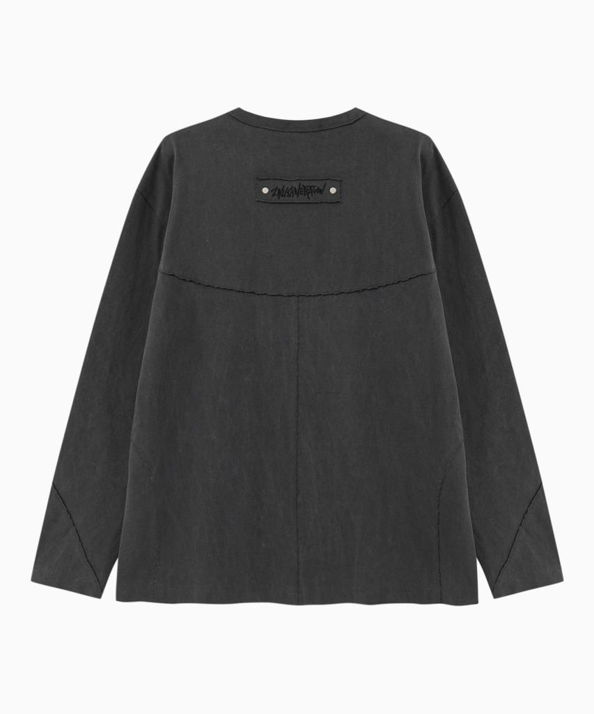 Jenyujeu Line Pigment Long Sleeve - Charcoal