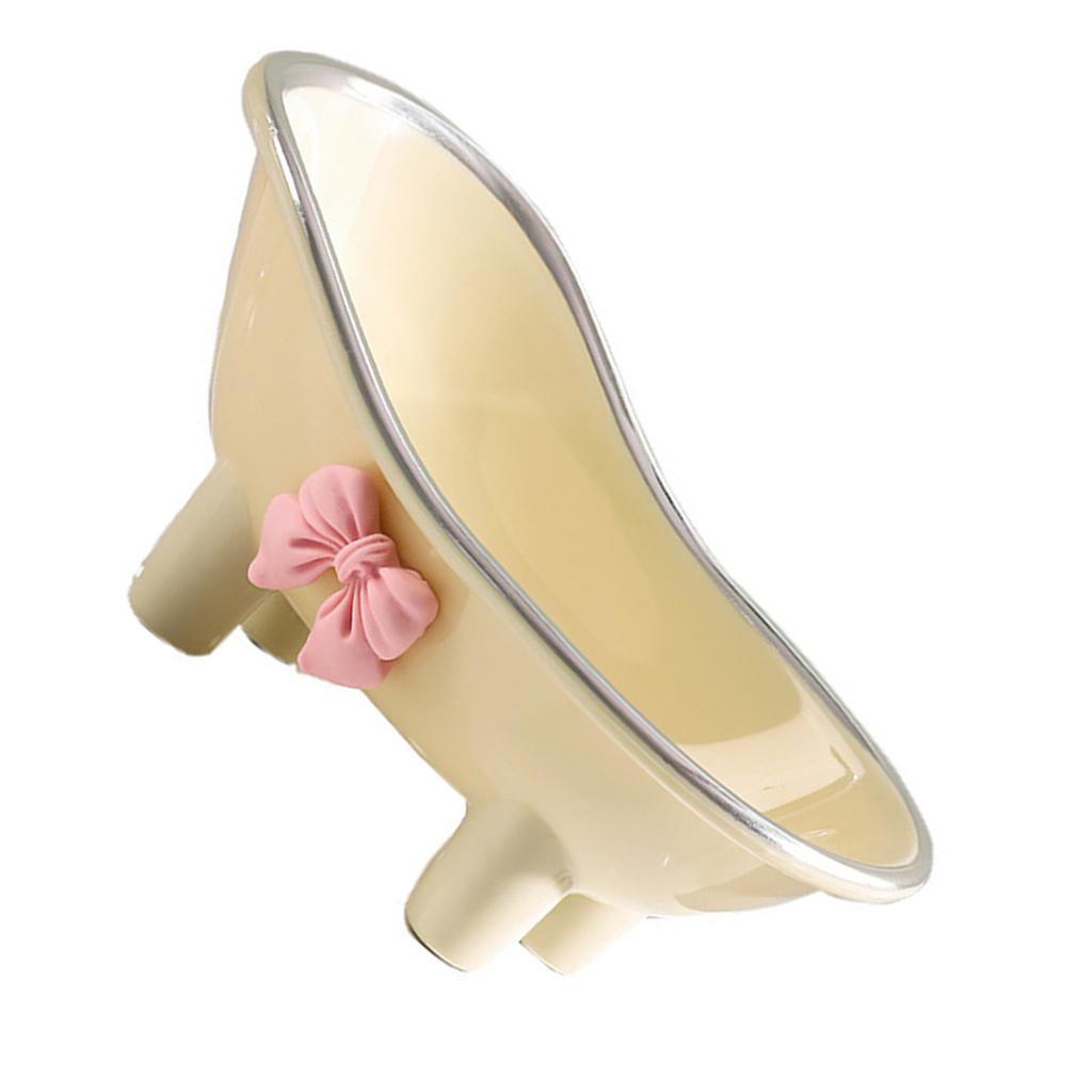 Bathtub Soap Dish Plastic Decortative Soap Dish Holder with Bow Tie for Bathroom Toilet