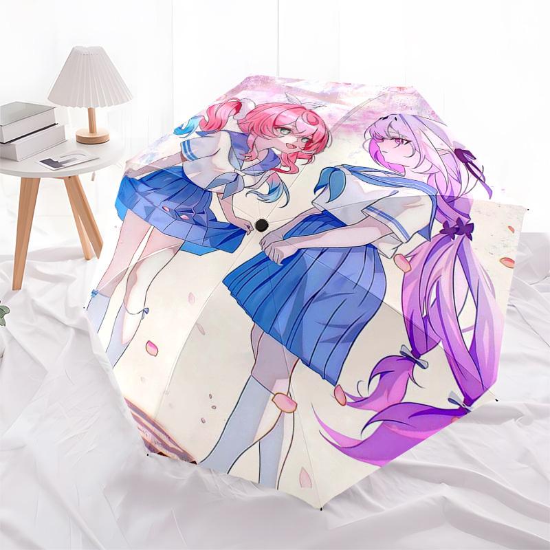 1pc Outdoor Umbrella with Anime Characters, Automatic Opening/Closing, Portable 3-Fold Design, 8-Rib Iron Frame, Perfect Gift for Fans, Travelers