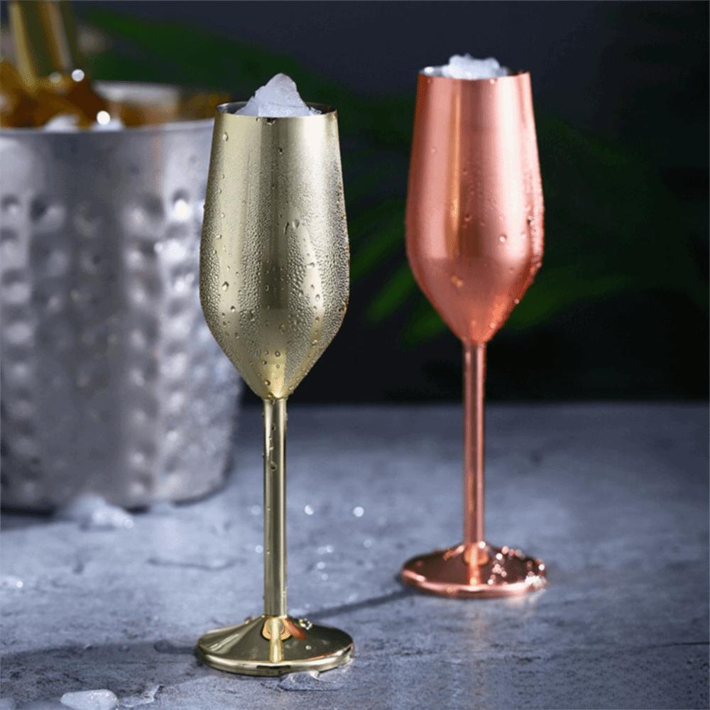 Unbreakable Metal Cocktail Glasses Creative Metal Goblet New Steel Champagne Flute Wine Drinking