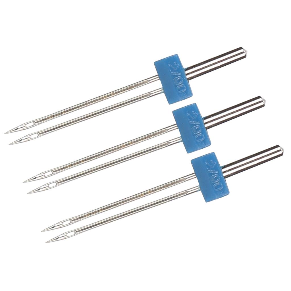 3Pcs Double Needles Pins Stainless Steel Threading and Hooking Stitches Sewing Accessories