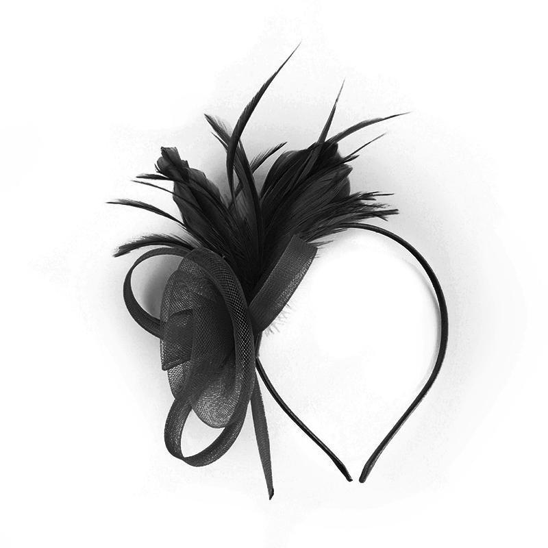 1 Pièce Bandeau Coiffe Plume Ornements de Cheveux Bandeau Élégant pour Femmes Vintage Dames Maille