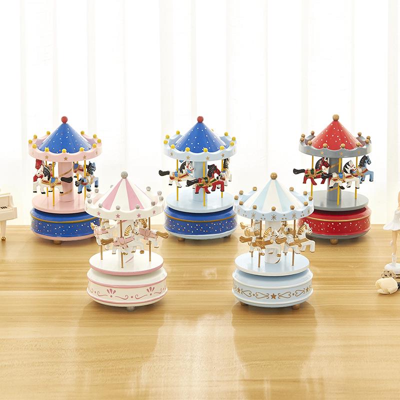 Sky City Carousel Music Box: Romantic European-Style Birthday Gift with Spire Clockwork