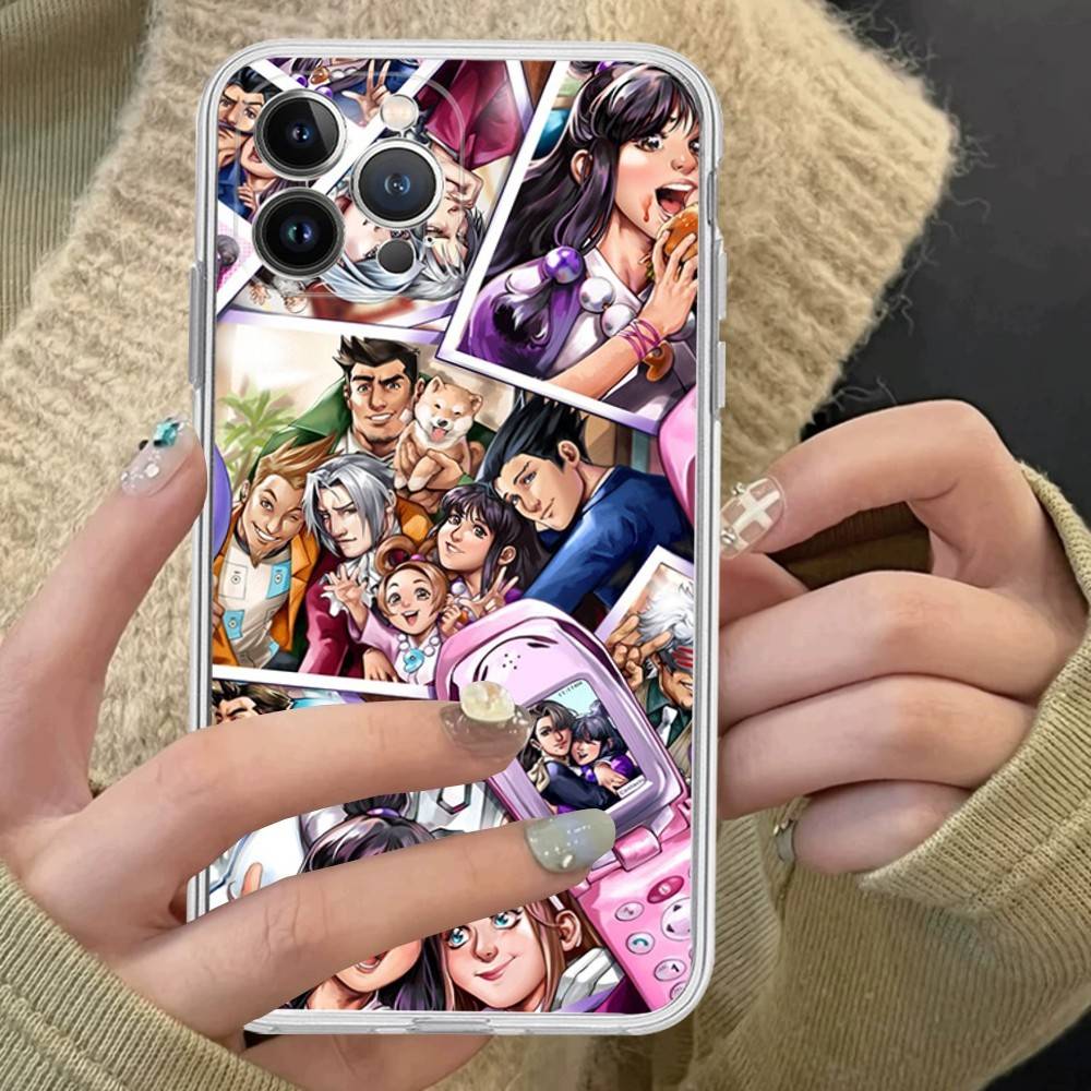 

Classic Game Ace Attorney Transparent Phone Case For IPhone 16 15 14 13 12 11 Pro Max Plus Soft Cover iPhone 16