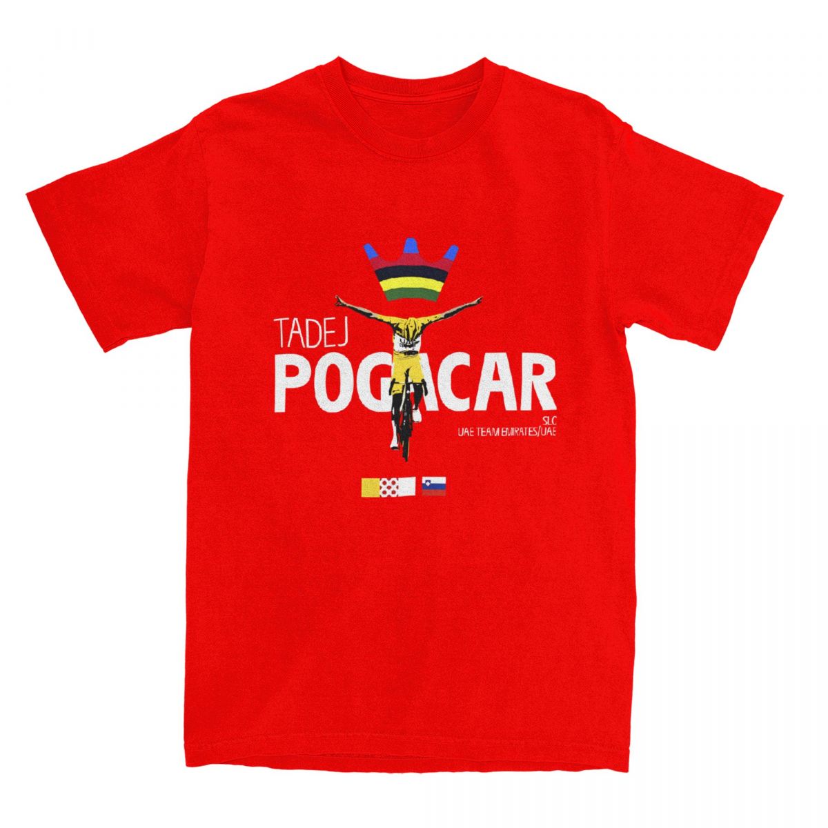 

Мужская футболка Tadej Pogacar Cycling Pogi Team, хлопковая одежда, летняя футболка Tour-De France с короткими рукавами и круглым вырезом, большой размер S