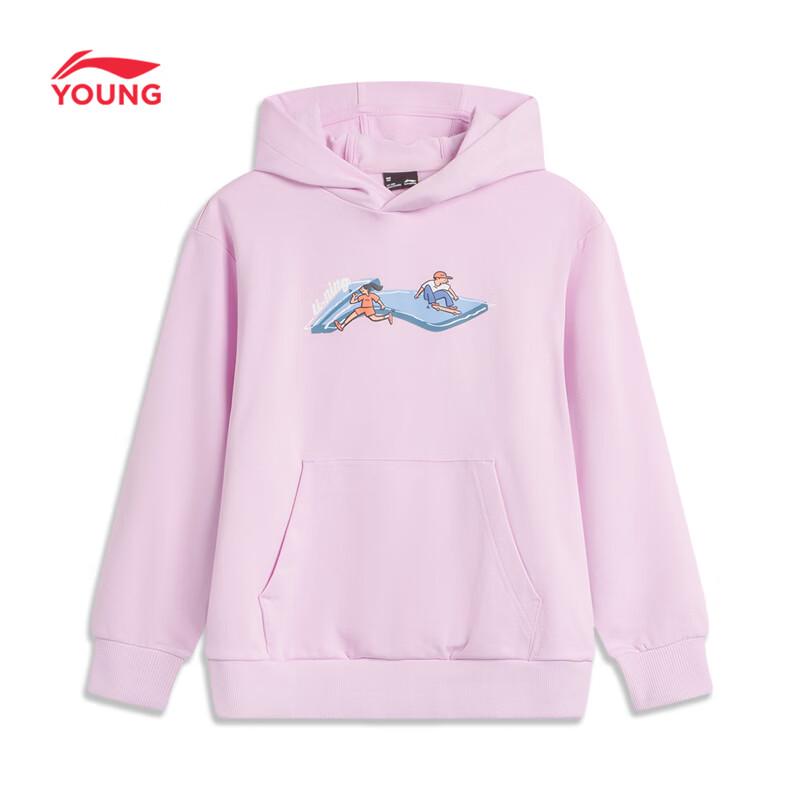 LI-NING Kids  Loose-Fit Pullover Hooded Sweatshirt 160