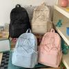 Schoolbag schoolbag female student college student pleated drawstring bow design sense going out backpack backpack female travel lightweight