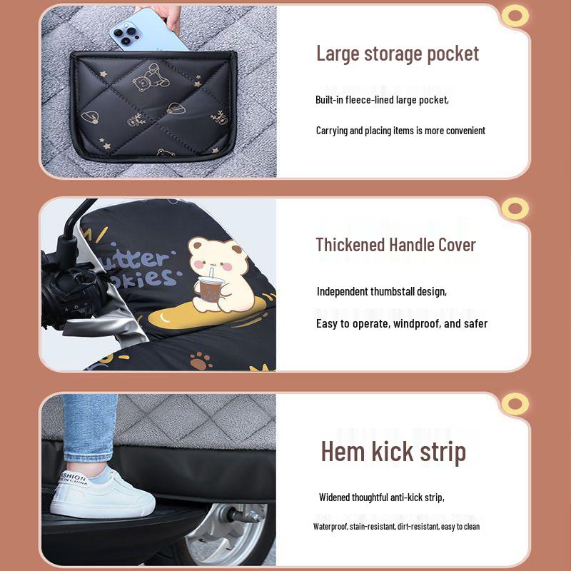 Electric Vehicle Windshield Cover: Thick, Waterproof, Velvet for Winter & Windproof for Autumn - Ideal for Battery Motorcycles