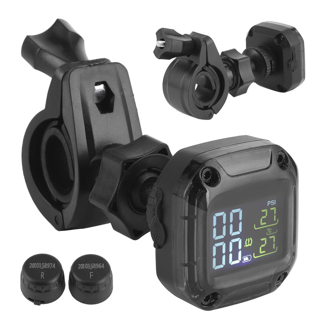 Wireless Motorcycle TPMS Real Time Tire Pressure Monitoring System High Accuracy with 2 Sensors