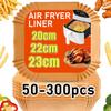 20/22/23cm Air Fryer Paper Liners Disposable Non-stick Oil-proof Baking Paper Liner for Oven Microwave Roasting Baking Accessori