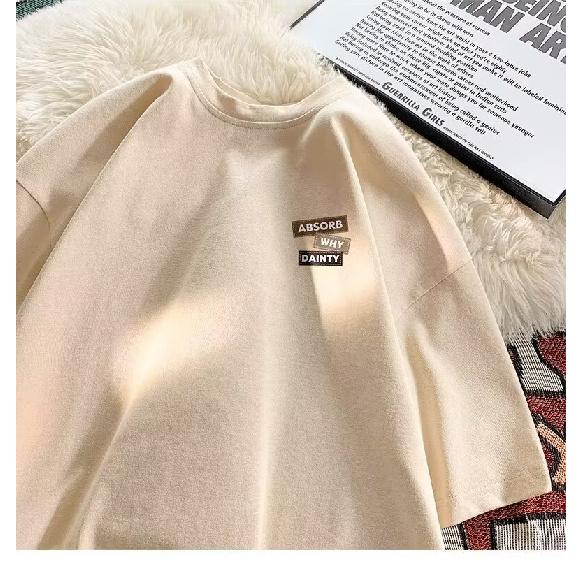 Tricou cu mâneci scurte imprimat cu litere la modă, cu gât rotund, pentru vară, în top casual