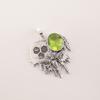 Peridot Gemstone 925 Sterling Silver Handcrafted August Birthstone Pendant 1.49" CP-28-4