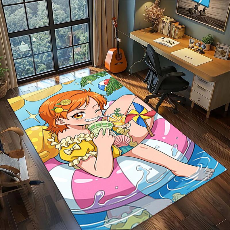 "ONE PIECE" Washable Carpet Non Slip Large Area Rug Floor Mat Bedroom Gamer Room Decor kwq23