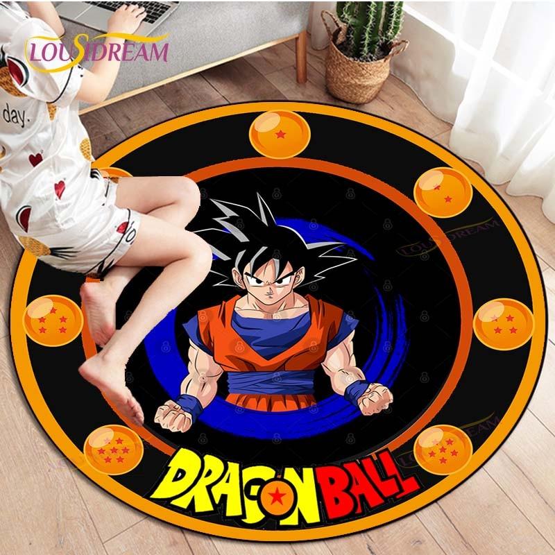 Dragon Ball Z Round Goku Living Room Decoration Carpet Kakarot Animation Rug Flannel Home Floor Mat Bedroom Rug