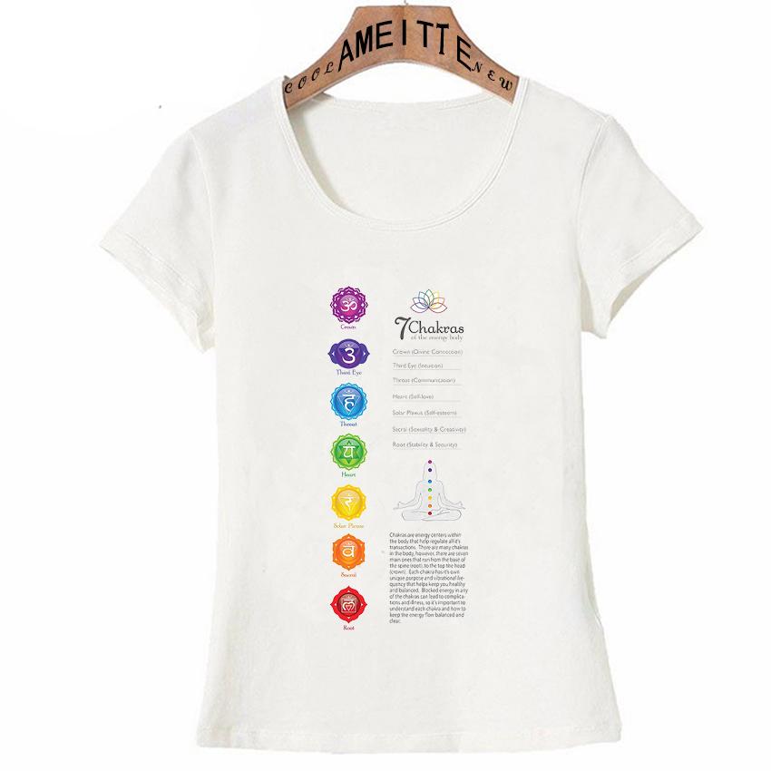 7 Chakra Symbols Print T Shirt Summer Fashion Women Short Sleeve Cute Girl Casual Tops Funny