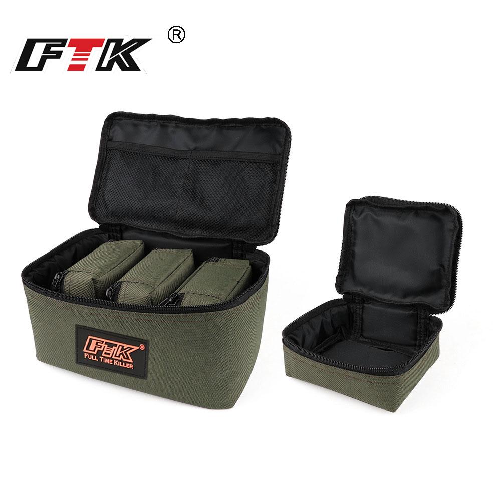 FTK Fishing Tackle Bag with 4 Small Pouches Fishing Reel Lure Storage Bag Pouch Fishing Tackle Organizer Bag