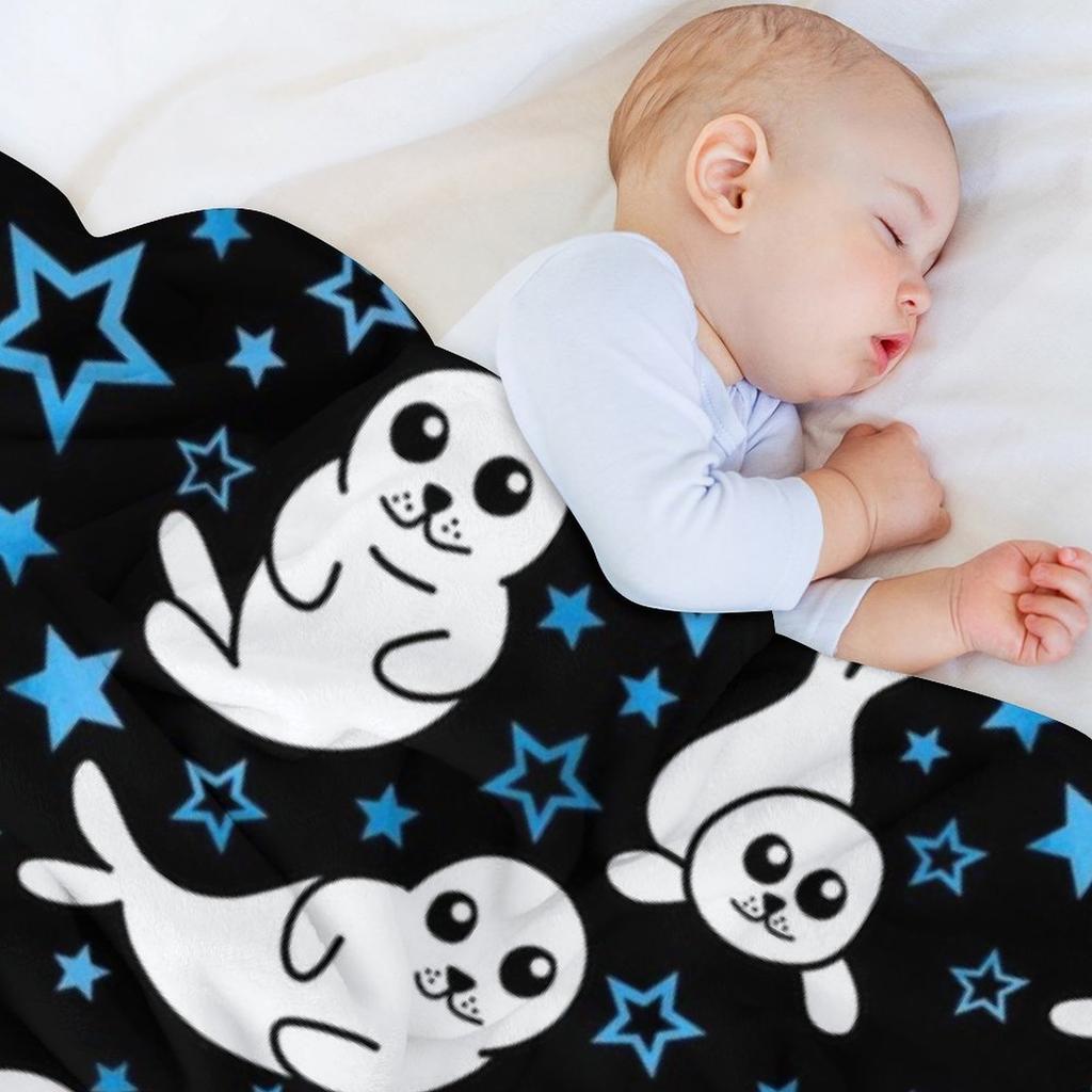 Harpobbe Blaue Sterne Muster Überwurfdecke dekorative Sommerbettwäsche Flanell Quilt Decken