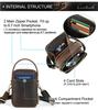 Retro Crazy Horse Leather Crossbody Phone Bag - Compact Outdoor Travel Storage