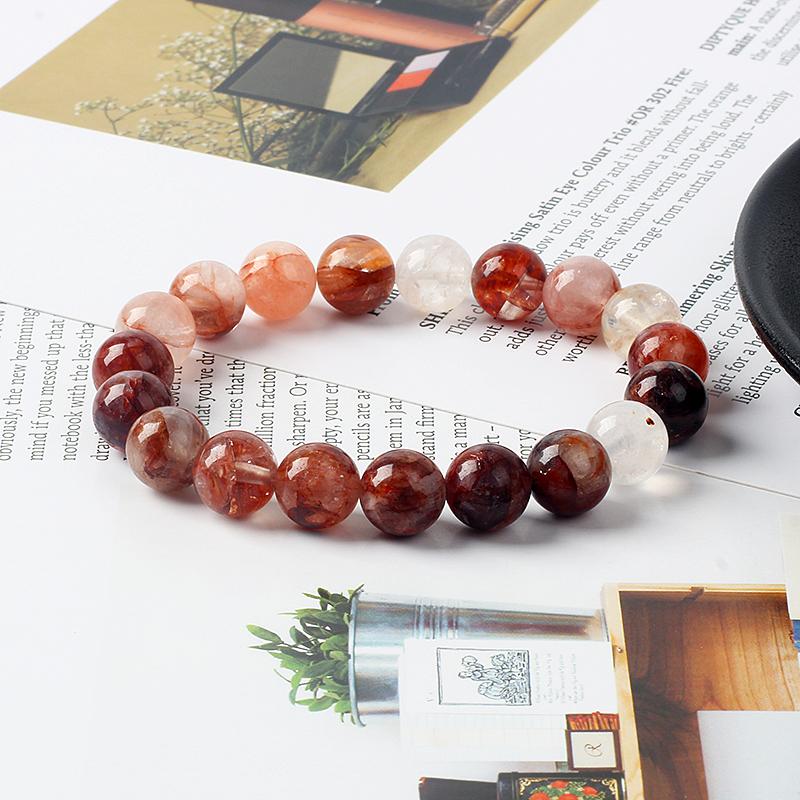 Multi-inclusions Crystal Beads Bracelets for Women Natural Tanzanian Saffron Flower Crystal Bracelets Soothing the Mood Jewelry