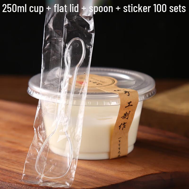Disposable Pudding Cups with Lids and Spoons