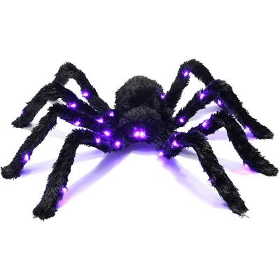 Leuchtende Spinne, Halloween-Dekoration, Ornament, große Plüschspinne, lebendig, für Heimdekoration, Party, Bar, Spukhaus, Trickery-Requisiten