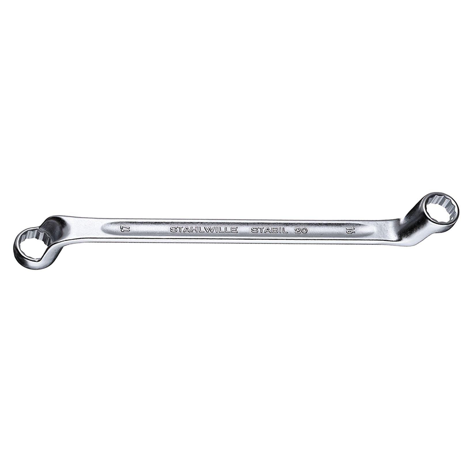 STAHLWILLE Combination Size Overall Length Wrench, 75° Offset, 6x7, 165mm, 20-6x7