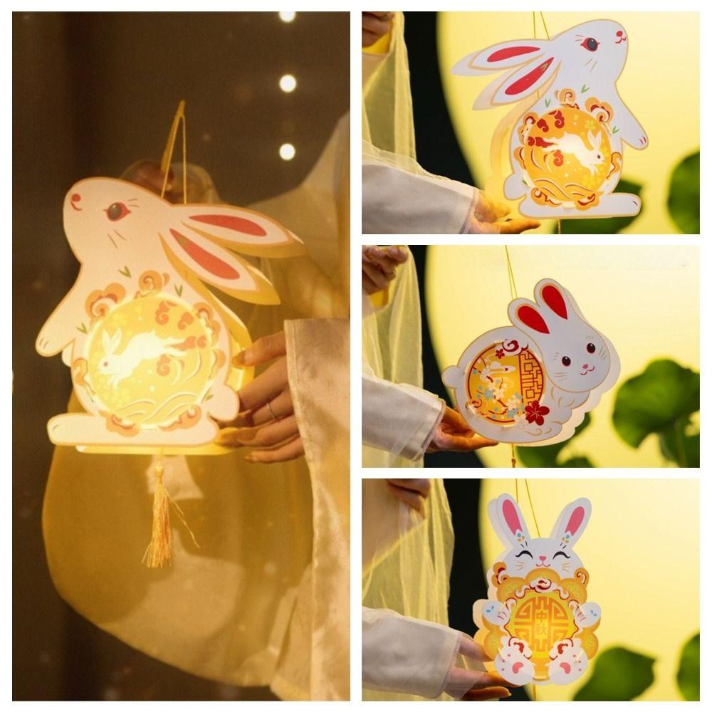 Handmade Handheld Rabbit Lantern Chinese Style Traditional Craft Lantern  School Project
