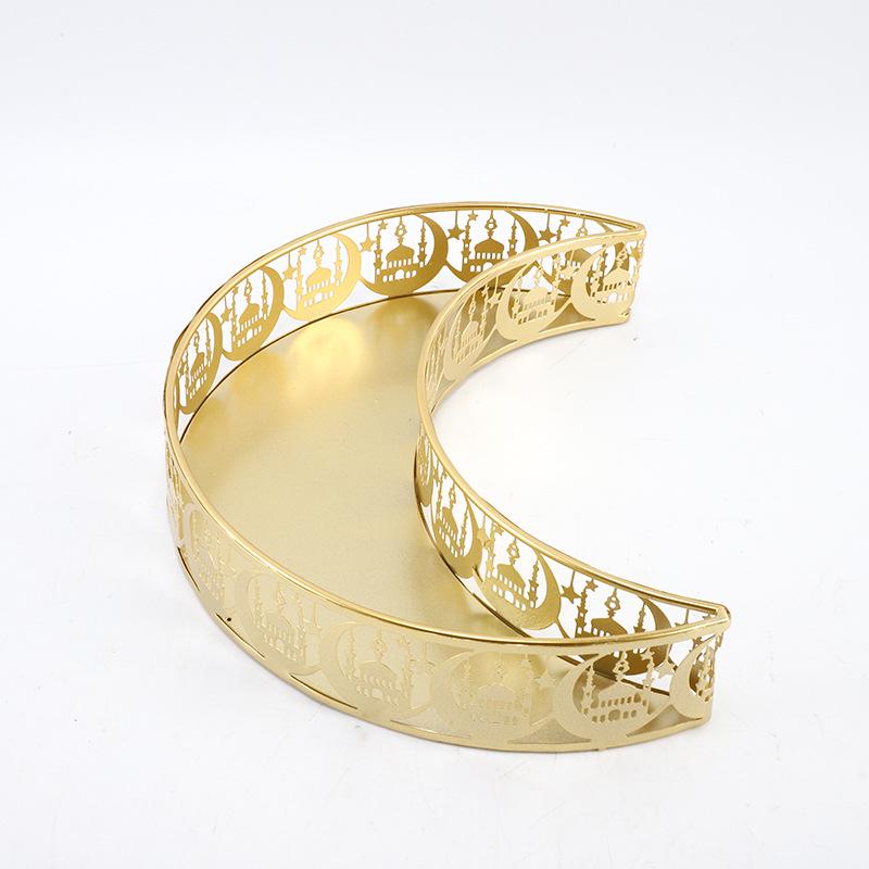 Golden Stars & Moon Iron Tray for Christmas Decorations and Fruit Storage