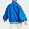 Adidas Originals SS23 Adicolor 70s Retro Series Half-Zip Monogram Logo Printed Sports Jacket Women Jacket Neon-Blue IK7882