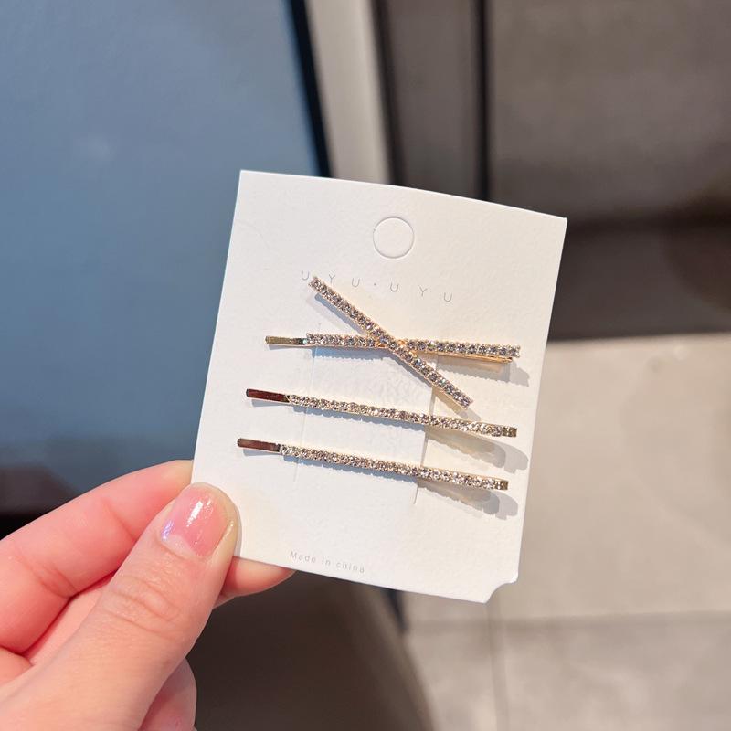 2/3/4PCS X-shaped Hair Clips Shiny Rhinestone Fashionable Small Hair Clips Fringe Decorative Clips ringe Decorative Clips