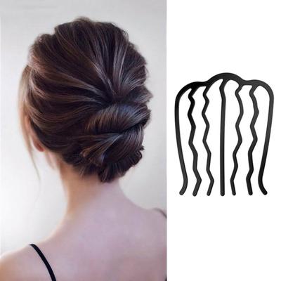 Metall Schwarz Haar Gabel Clip Frauen Haar Pin Kamm Messy Bun Haar Pin Clip Haar Seite Kamm Hochsteckfrisur Haar stick Haar Styling Werkzeug