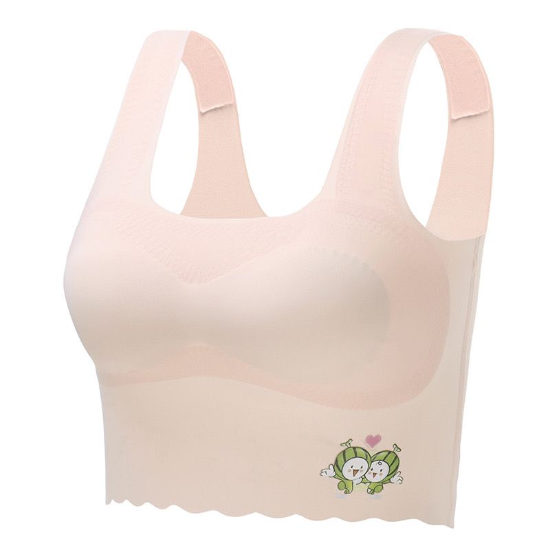 

Бесшовное нижнее белье из ледяного шелка для девочек, детский бюстгальтер для развития девочек, студенческий жилет, летние утолщенные латексные подушечки, детские бюстгальтеры, жилеты one size розовый