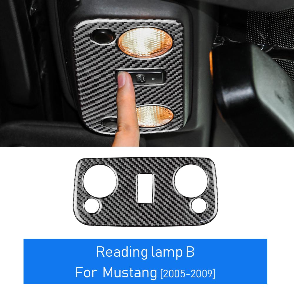 Carbon Fiber for Ford Mustang GT 2005 2006 2007 2008 2009 Accessories Interior Trim Car Roof Reading Light Lamp Cover Sticker