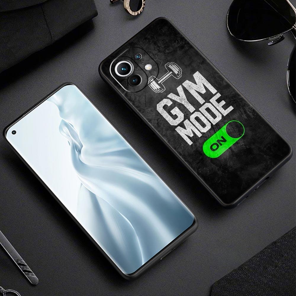 Phone Case For Xiaomi Mi 15 14 13 12 11 Lite 14T 13T 12T 11T Pro Poco X6 X5 X3 Pro F6 F5 F4 Gym Fitness Bodybuilding Black Cover