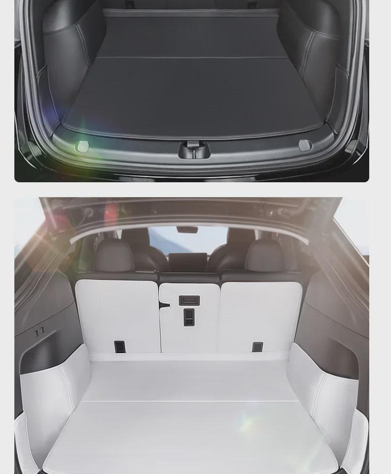 Kofferraumschutzpolster aus Leder für den Innenraum des Tesla Model 3/Y